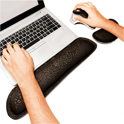 19.ten ERGOREST Antimicrobial Spandex Fused on High Density Open Cell Foam Keyboard, Mouse, Laptop and Gaming Wrist Rest(Print Black)