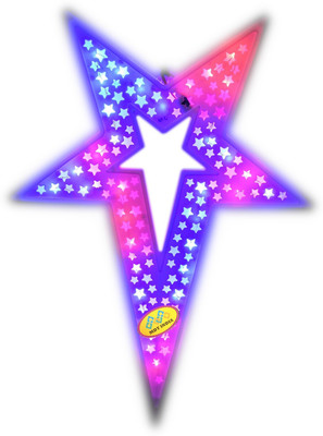 MDT India LED Glowing Double Sided Christmas Star MINNI Multicolor Hanging Star Pack of 1