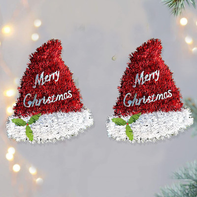 AMFIN Merry Christmas Decoration / Merry Christmas Decoration Cap Hanging Ornaments Pack of 2