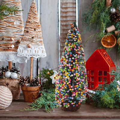 ZenCrafts Premium Artificial Mini Christmas Tree Table Decor Tree with Wooden-Base Miniature Christmas Tree Pack of 1