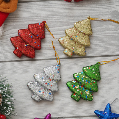 eCraftIndia Sparkly Christmas Trees Hanging Ornaments Props Miniature Christmas Tree Pack of 1