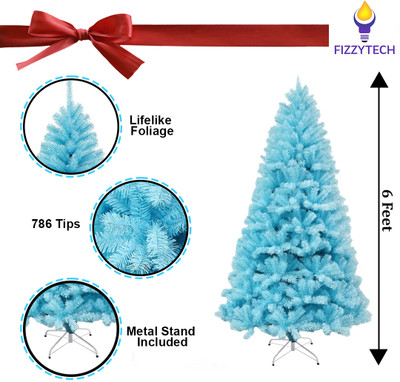 FIZZYTECH Pine 182.88 cm (6.0 ft) Artificial Christmas Tree(Blue)