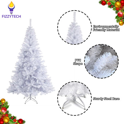 FIZZYTECH Fir 152.4 cm (5.0 ft) Artificial Christmas Tree(White)