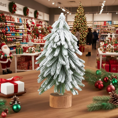 Tachyon Fir 30 cm (0.98 ft) Artificial Christmas Tree(Green, White, Brown)