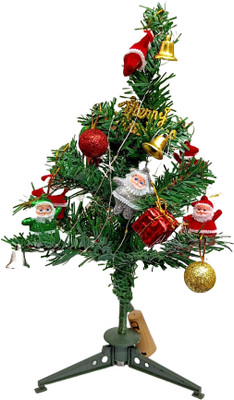 R Art Pine 30.48 cm (1.0 ft) Artificial Christmas Tree(Green, Multicolor)