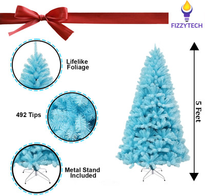 FIZZYTECH Pine 152.4 cm (5.0 ft) Artificial Christmas Tree(Blue)