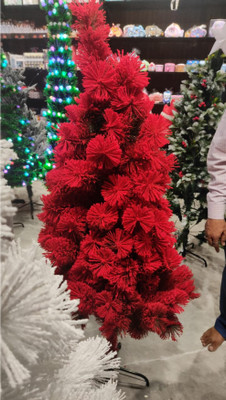 GREETINGSMILE Pine 122 cm (4.0 ft) Artificial Christmas Tree(Red)
