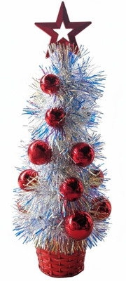 Tachyon Generic 25 cm (0.82 ft) Artificial Christmas Tree(Red, White)