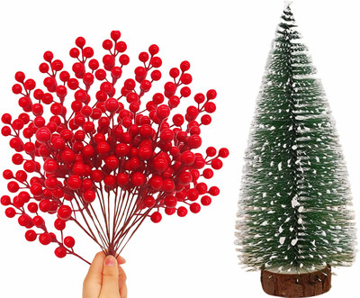 Smizzy Cedar 27 cm (0.89 ft) Artificial Christmas Tree(Red, Green)