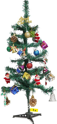 Green Plant indoor Generic 8 cm (0.26 ft) Artificial Christmas Tree(Green)