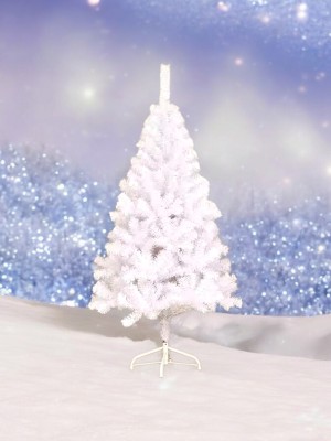 SUNINOW Pine 180 cm (5.91 ft) Artificial Christmas Tree(White)