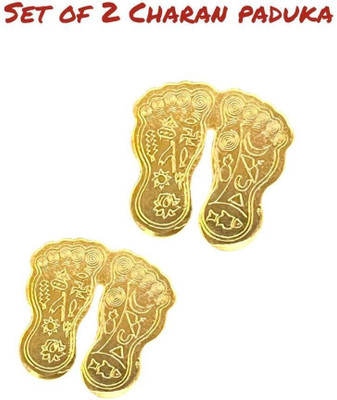 Tvm Laxmi Maa Charan Paduka (Feet) for Diwali Puja/Pooja/Aarti/Mandir/Temple Brass Yantra