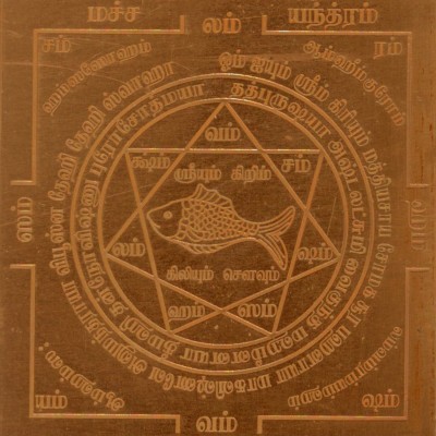 omkar Matsya Yendram 6 Inch Tamil Copper Yantra(Pack of 1)