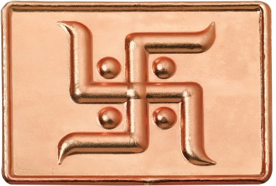 Pray Everyday Swastik Copper Yantra for Main Door Entrance Copper Yantra(Pack of 1)