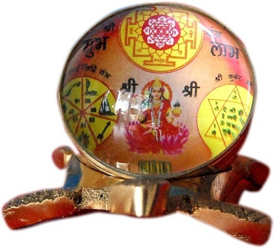ARUM HANDICRAFT Shubh Labh Stand Tortoise Meru Shree Yantra Brass Yantra(Pack of 1)