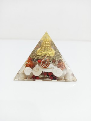 R G MART Crystal Organ Shree Yantra Natural Gomti Chakra Pyramid 7.5 cm Stone, White Crystal Yantra(Pack of 1)