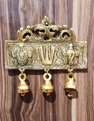 Basukiya Tirupati Balaji Shankha chakra Tilak Symbol With Ghanti For Door Hanging Aluminium Yantra(Pack of 1)