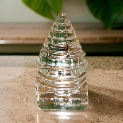 salvusappsolutions Natural and Original Crystal Sphatik Shree Meru Yantra for Vastu Remedies (2 in) Crystal Yantra(Pack of 1)