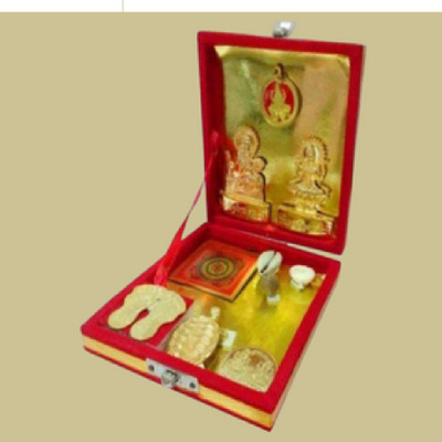 CEYLONMINE Zinc Goddess Dhan Laxmi Kuber Bhandari Yantra Set Brass Yantra(Pack of 1)