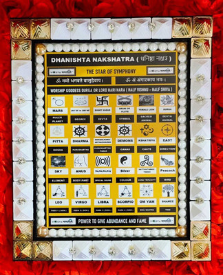 VSP VASTU SAMADHAN VSP VASTU SAMADHAN - 72 PYRA DHANISTHA NAKSHATRA FRAME Decorative Showpiece  -  28 cm(Wood, Multicolor)