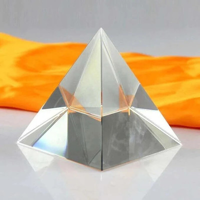 Trishakti Fengshui Vastu Crystal Pyramid for Positive Energy and Good Luck & Prosperity Crystal Yantra(Pack of 1)