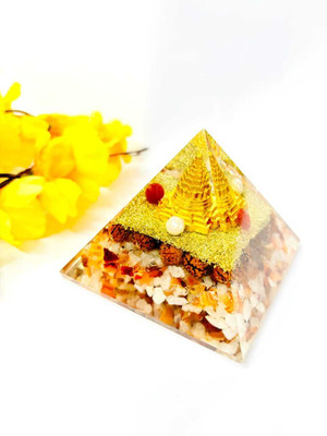 Fikup Shree Shri Yantra Pyramid Reiki Healing Pyramid for Wealth, Prosperity, Success Crystal Yantra(Pack of 1)