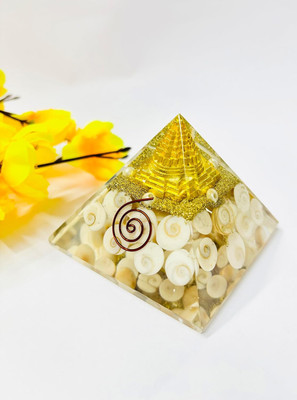 Fikup Gomti Chakra Orgonite Pyramid With Mahameru Shree Yantra Crystal Yantra(Pack of 1)