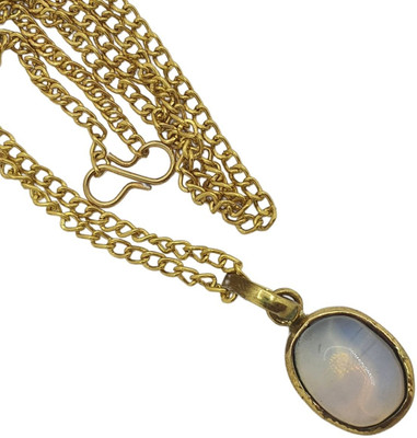 NATURAL TREASURE Moonstone Pendant Natural Certified Moonstone Astrological Purpose for unisex Brass Yantra(Pack of 1)