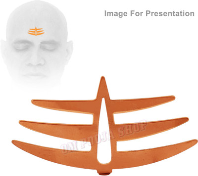 Om Pooja Shop Mahakal Tripund Bindi Teeka Stamp / Tilak Maker in Copper Size: 20x36 mm Copper Yantra(Pack of 1)