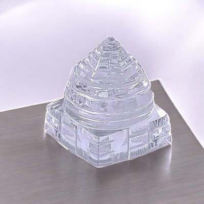 wiffo Original Clear Crystal (Sphatik) Shree/Shri Yantra_YNT-2P_005 Crystal Yantra(Pack of 1)