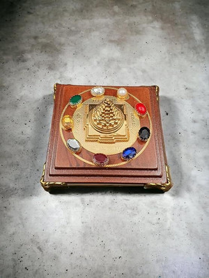 Dharmsaar Maha Meru Shree Yantra with Chowki Brass Yantra(Pack of 1)