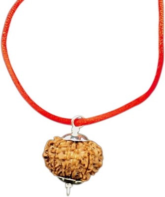 GANESHA ARTS 11 Mukhi Rudraksha From Nepal 28mm-30mm Silver Pendant Lab Certified Wooden Yantra(Pack of 1)