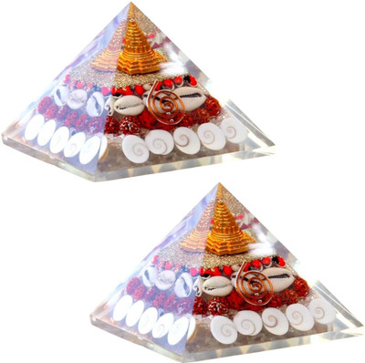 First Ray Laxmi Pyramid - Shree Yantra - Gomti Chakra Original,Vastu Chakra Spiritual Crystal, Stoneware Yantra(Pack of 2)