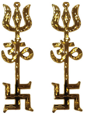 YaaBee Trishakti (Pack of 2 Pcs.) for home, temple, car, door - Medium Size 15 Cms Long Brass Yantra(Pack of 2)