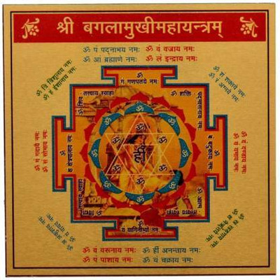 The Himalayan Collections PanchdhatuSiddh Shri Bagalamukhi MahaYantra To Protect Home from Negative Energy Brass Yantra(Pack of 1)
