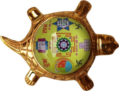 KanishQ Decore Icchapurti Golden Turtle Shree Subh Labh Yantra Brass, Glass Yantra(Pack of 1)
