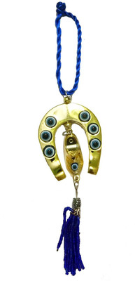 salvusappsolutions Yellow Resin Nazar Suraksha Kawach Kavach with Horse Shoe Evil Eye for Protecting from Evil Spirit Plastic Yantra(Pack of 1)
