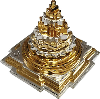 numeroastro Meru Shri Yantra in Ashtadhatu for Puja (4 Inches) (1 Kgs Approx) (1 Pc) Brass Yantra(Pack of 1)