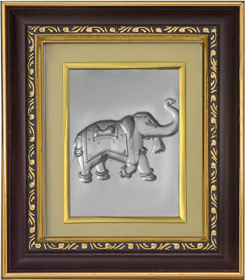 Pray Everyday Decorated Elephant Good Omen Silver Plated Yantra(Pack of 1)