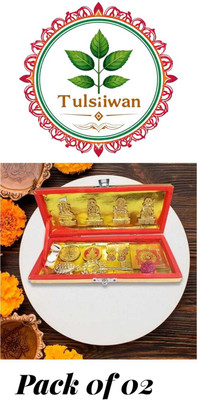 Tulsiwan Divine Shree Dhan Lakshmi Kuber Wealth Prosperity Pooja Kit with Welcome Brass Yantra(Pack of 2)