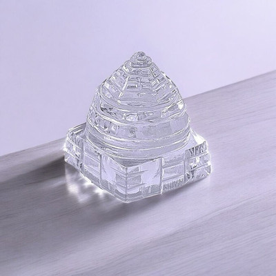 wiffo Original Clear Crystal (Sphatik) Shree/Shri Yantra_YNT-2P_002 Crystal Yantra(Pack of 1)