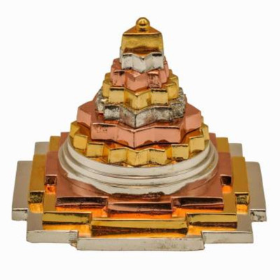 Jinali Gems Ashtadhatu Metal Laxmi Meru Shree Yantra for Vastu,Puja,Home Decor Size 3 Inch Aluminium Yantra(Pack of 1)