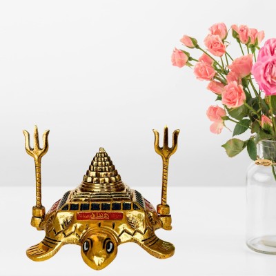 salvusappsolutions Kachap (Kashyap) Meru Shree Yantra in Brass Metal/Shri Yantra on Tortorise Brass Yantra(Pack of 1)