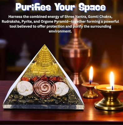 Divine Mystica Money Magnet Pyramid 75mm Glass Yantra(Pack of 1)