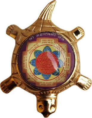 KanishQ Decore Icchapurti Golden Turtle Shree Maha Lakshmi Yantra Brass, Glass Yantra(Pack of 1)