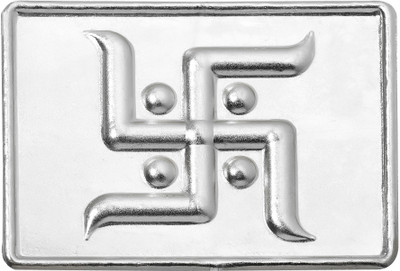Pray Everyday Silver Plated Swastik Yantra Silver Yantra(Pack of 1)