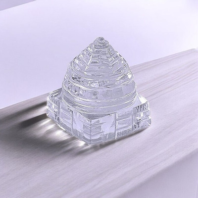 wiffo Original Clear Crystal (Sphatik) Shree/Shri Yantra_YNT-2P_001 Crystal Yantra