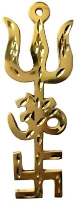 Art N Hub Swastik Om Trishul Trishakti Yantra / Brass 6 inch Aluminium Yantra(Pack of 1)