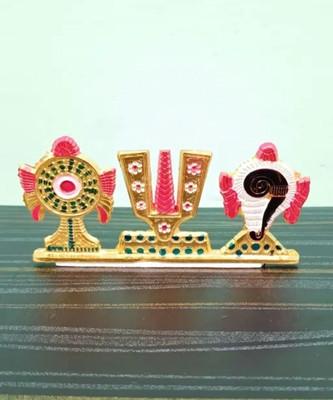 Basukiya Colourful shankha chakra Tilak For Car Desh Bord, Temple, Office Table Aluminium Yantra(Pack of 1)