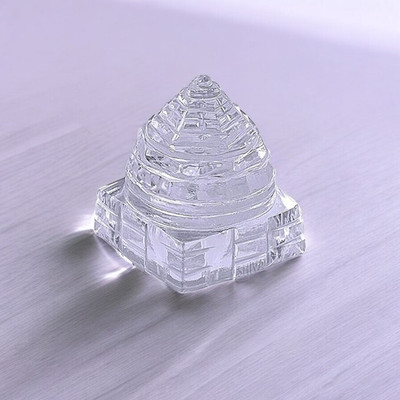 wiffo Original Clear Crystal (Sphatik) Shree/Shri Yantra_YNT-2P_003 Crystal Yantra(Pack of 1)